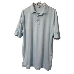 Peter Millar Golf Polo Shirt Men's Large Teal Stripes Summer Comfort Oasis
